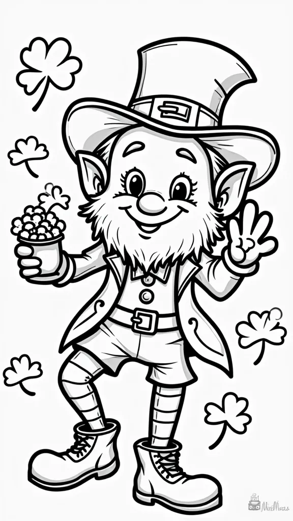 saint patrick’s day leprechaun coloring pages